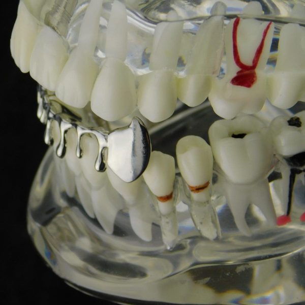 Silver Tone Drip Bottom Teeth Vampire Fangs Grillz Supply - Image 5