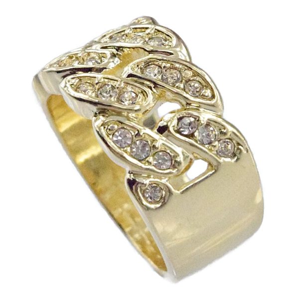 Mens Iced Cuban Link Gold Finish Hip Hop Ring 25MM Sale - Image 3