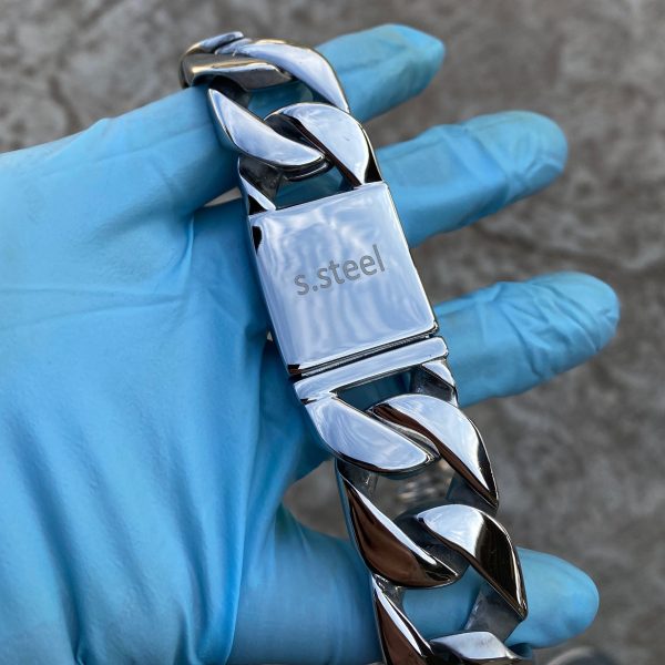 Men s Huge Chain Silver Cuban Link Stainless Steel 25MM Necklace 24  Online Hot Sale - Image 5