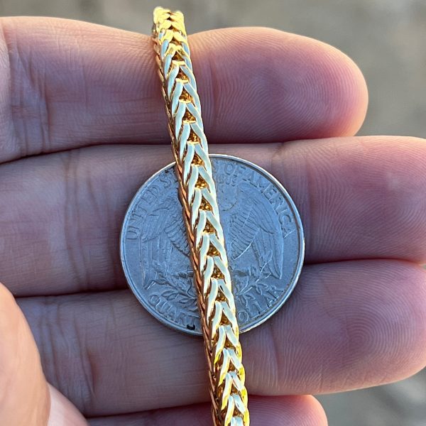 14K Gold Plated Big Key Iced Flooded Out Franco Chain Necklace 36  Fashion - Image 3