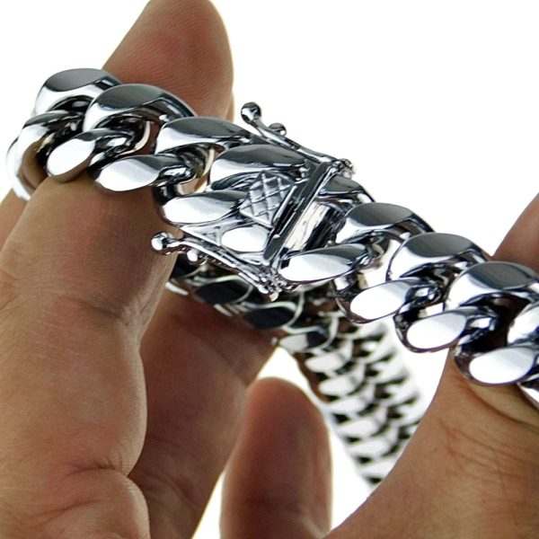 316L Stainless Steel Chain Miami Cuban Link Necklace 20  x 14MM Online - Image 5