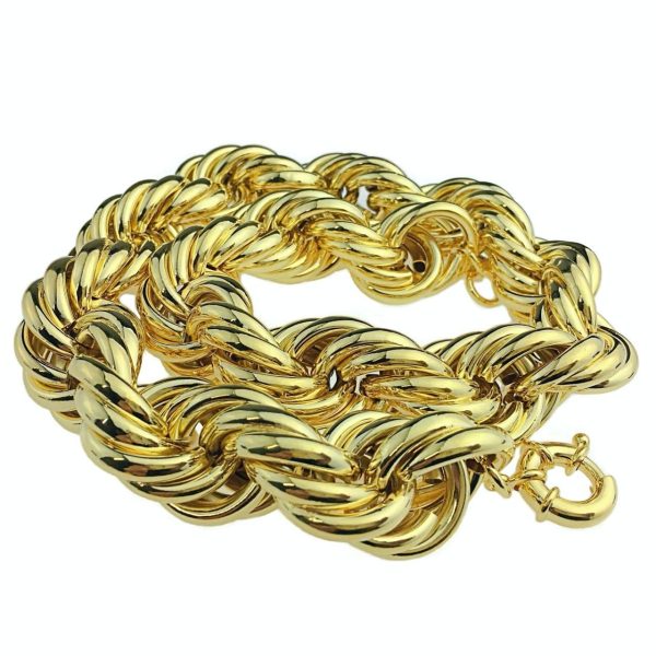 14K Gold Plated Rope Chain Necklace 25mm x 20  Online - Image 3