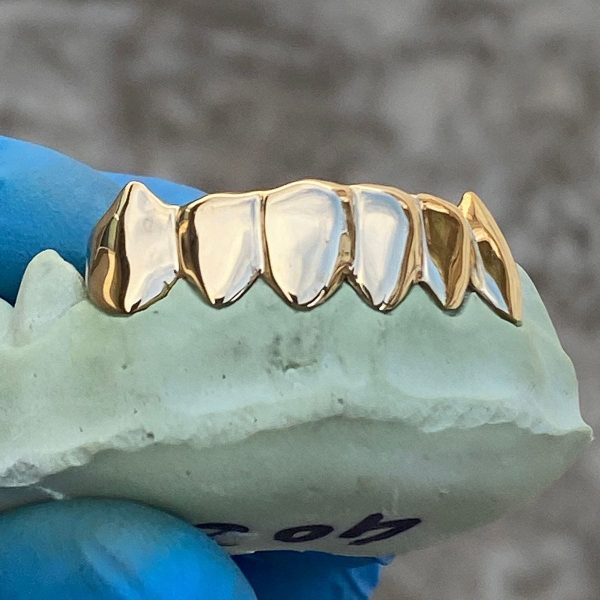 Real 10K Gold Vampire Teeth Fangs Custom Grillz Cheap - Image 3