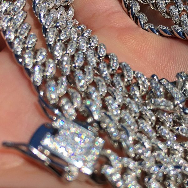 Real  925 Sterling Silver Miami Cuban Iced Flooded Out Necklace Chain 24  x 6MM Hot on Sale - Image 3