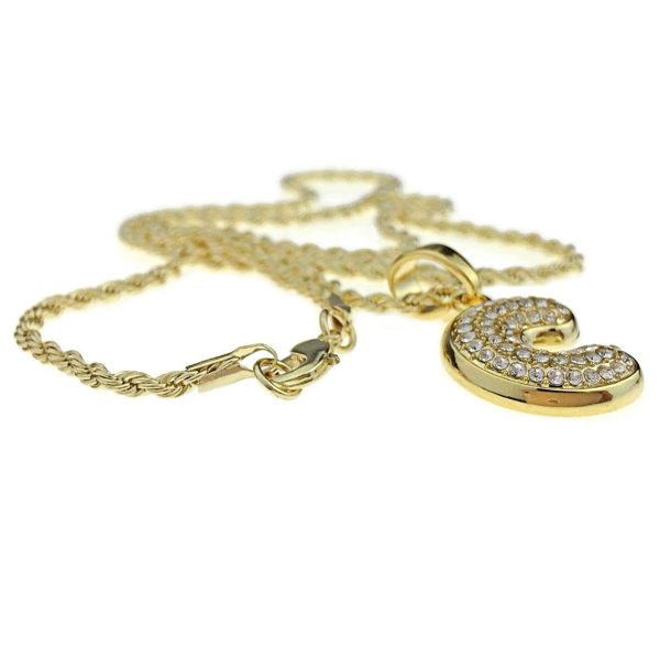 14K Gold Plated C Letter Micro Rope Chain Necklace Hot on Sale - Image 3