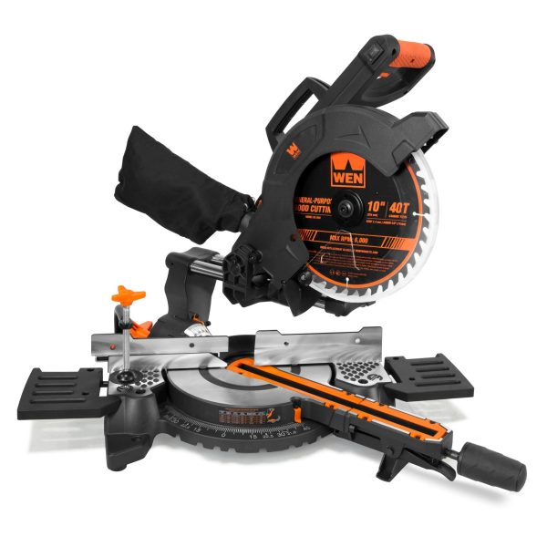 WEN MM1011T 15-Amp 10-Inch Single Bevel Compact Sliding Compound Miter Saw with Laser Online now