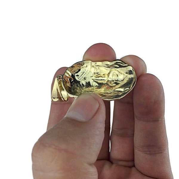 Jesus Head Pendant Gold Finish Diamond-Cut 1.5  Sale - Image 5