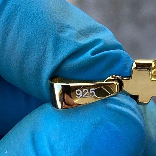 14k Gold Plated over 925 Silver Crucifix Jesus Cross Shiny Pendant 1.75  (Medium) For Sale - Image 3