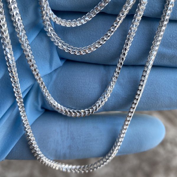 Solid 925 Sterling Silver Franco Chain Necklace Italy 2MM 16 -24  Cheap - Image 4