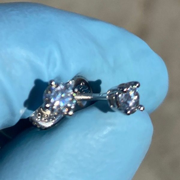 0.6CT TW Moissanite Stud Earrings 925 Sterling Silver Round Pass Diamond Tester 4MM Discount - Image 5