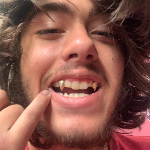 10K Gold or 14K Gold Single Canine Vampire Fang Tooth Two-Tone w Diamond Dust For Cheap - Image 3