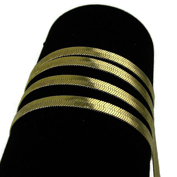 14K Gold Plated Herringbone Chain Necklace 30  x 4mm Online now - Image 4