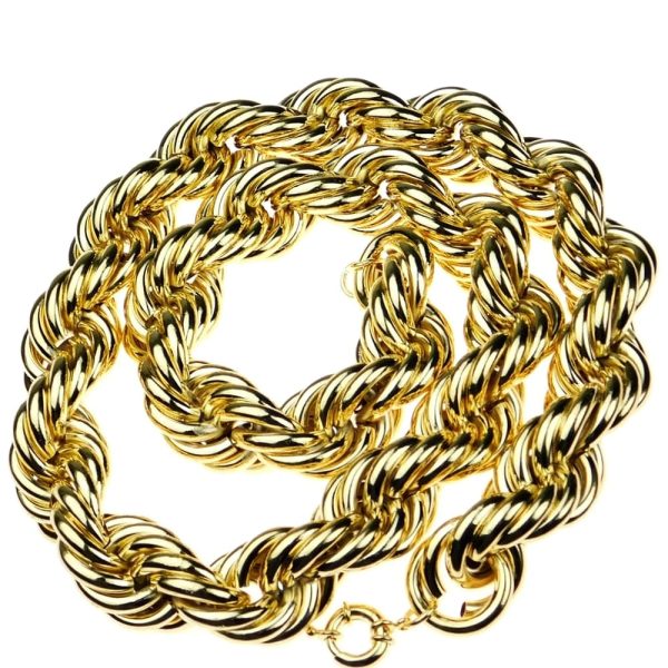 14K Gold Plated Rope Chain Necklace 30mm x 36  Discount - Image 2