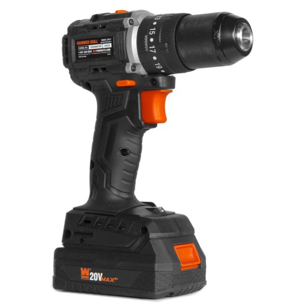 WEN 20121 20V Max Brushless Cordless 1 2-Inch Hammer Drill and Driver with 2.0 Ah Lithium-Ion Battery and Charger Fashion - Image 2