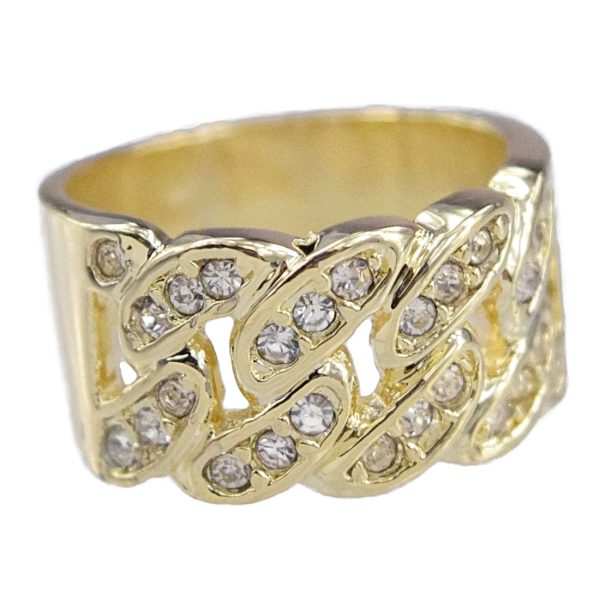 Mens Iced Cuban Link Gold Finish Hip Hop Ring 25MM Sale - Image 2