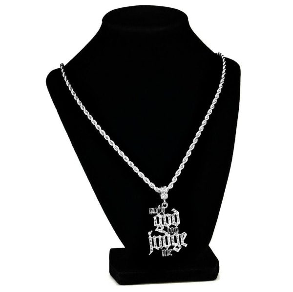 Only God Can Judge Me Silver Tone Rope Chain Necklace 24  Fashion - Image 3