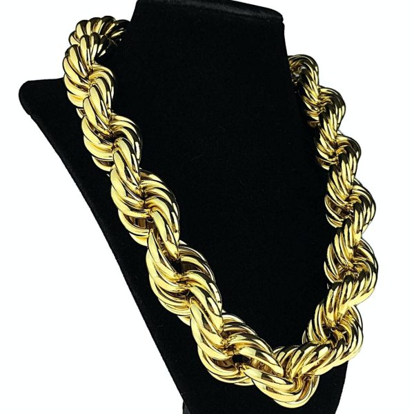 14K Gold Plated Rope Chain Necklace 25mm x 20  Online