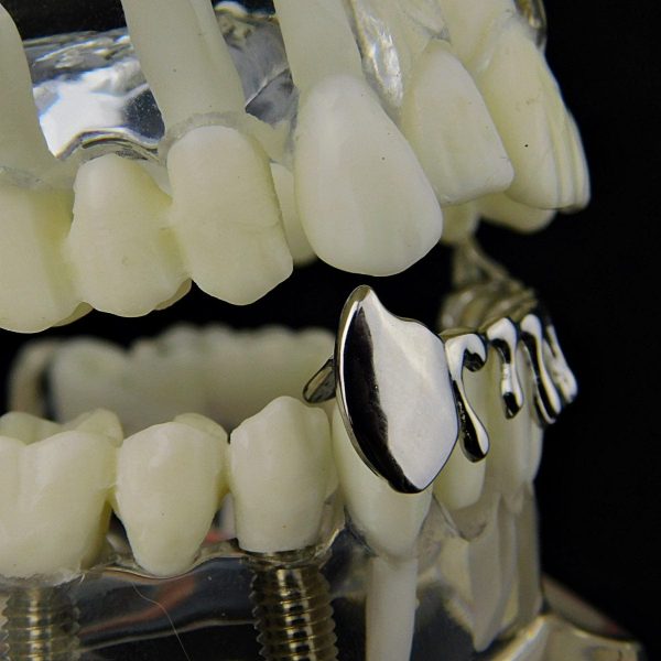 Silver Tone Drip Bottom Teeth Vampire Fangs Grillz Supply - Image 3