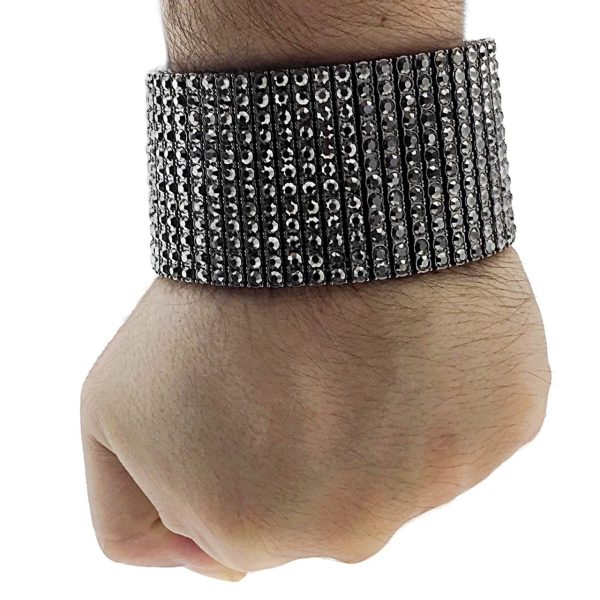 Titanium Grey 12 Row Iced Pharaoh Bracelet Hot on Sale - Image 3