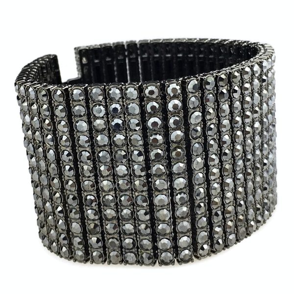 Titanium Grey 12 Row Iced Pharaoh Bracelet Hot on Sale