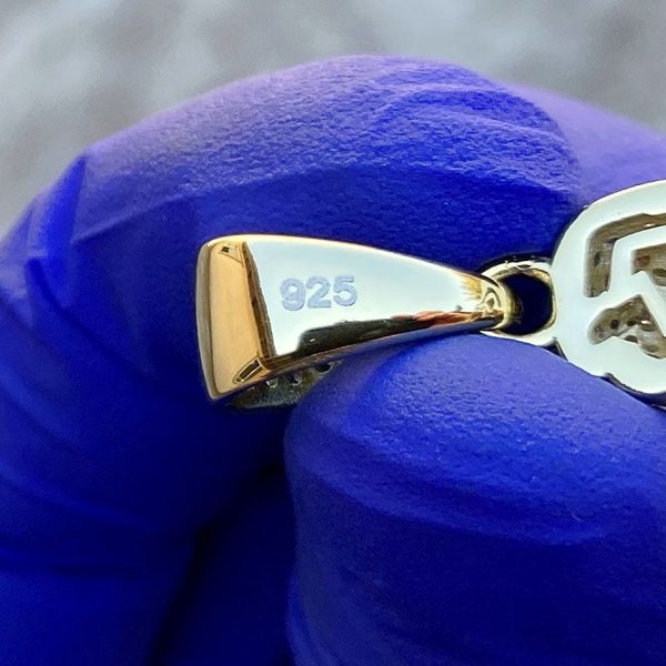 Gold Finish Over 925 Silver Emoji Muscle Strong Arm Pendant Fashion - Image 5