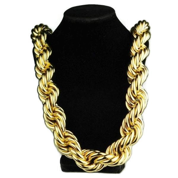 14K Gold Plated Rope Chain Necklace 30mm x 36  Discount