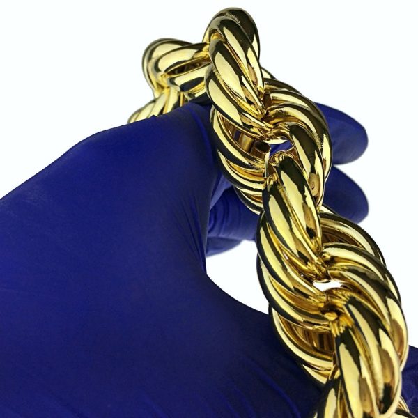 14K Gold Plated Rope Chain Necklace 25mm x 20  Online - Image 2