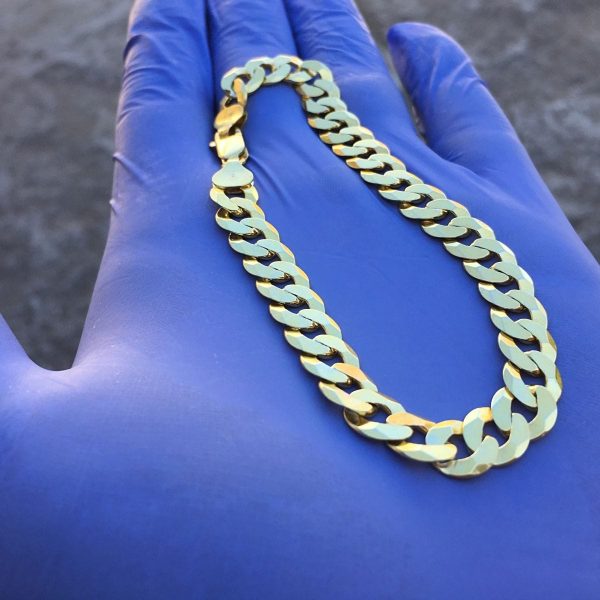 14K Gold Plated 925 Silver Two Tone Diamond Cut Bracelet 8.5  x 8MM on Sale - Image 5