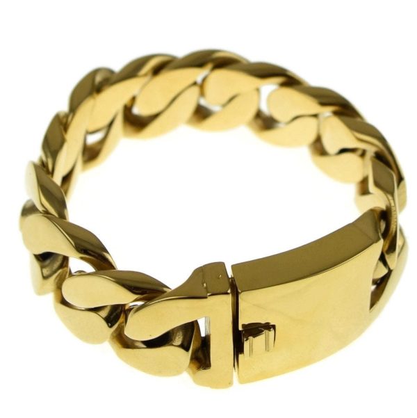 Gold Finish over 316L Stainless Steel 8.5  x 25MM Bracelet on Sale - Image 3