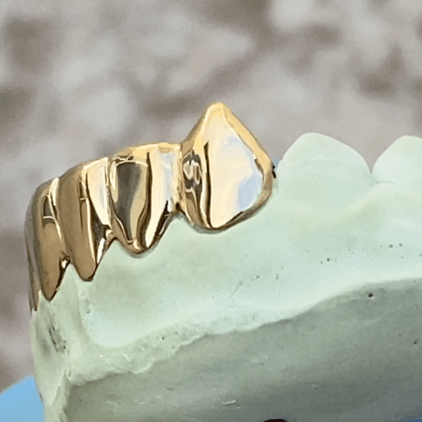 Real 10K Gold Vampire Teeth Fangs Custom Grillz Cheap - Image 5