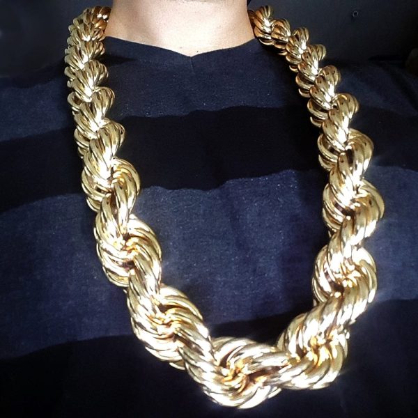 14K Gold Plated Rope Chain Necklace 30mm x 36  Discount - Image 5