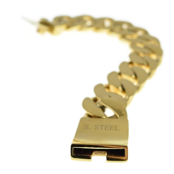 Gold Finish over 316L Stainless Steel 8.5  x 25MM Bracelet on Sale - Image 5