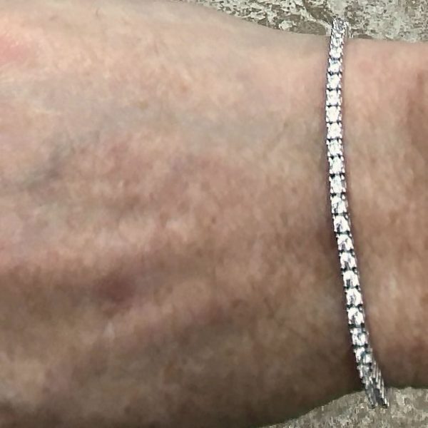 925 Sterling Silver Iced One Row Tennis Bracelet 2MM 6 -8.5  For Discount - Image 5