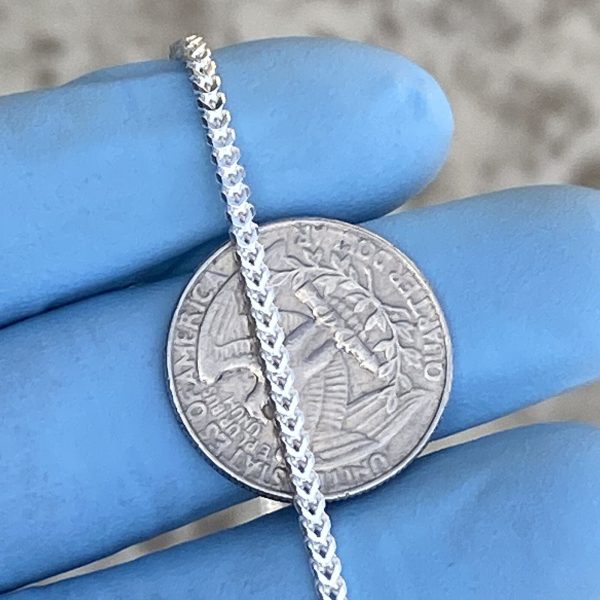 Solid 925 Sterling Silver Franco Chain Necklace Italy 2MM 16 -24  Cheap - Image 3