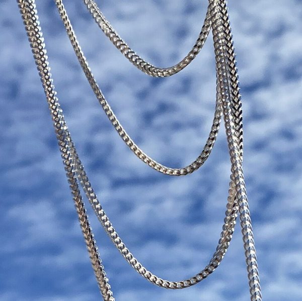 Solid 925 Sterling Silver Franco Chain Necklace Italy 2MM 16 -24  Cheap - Image 2