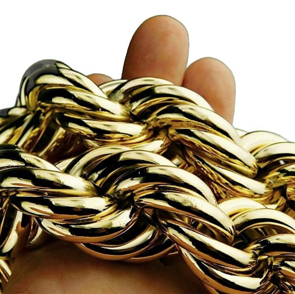 14K Gold Plated Rope Chain Necklace 30mm x 36  Discount - Image 4