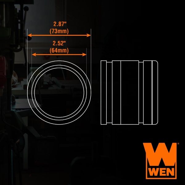 WEN DCA012 2.5-Inch Flexible Dust Cuff Hose Connector for Dust Collection Systems Online Sale - Image 2