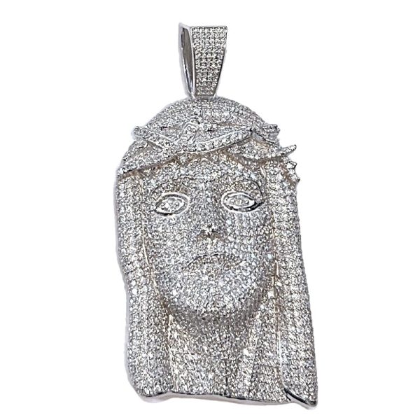 Moissanite VVS 925 Sterling Silver Jesus Big Pendant Iced Flooded Out 3  Large Supply