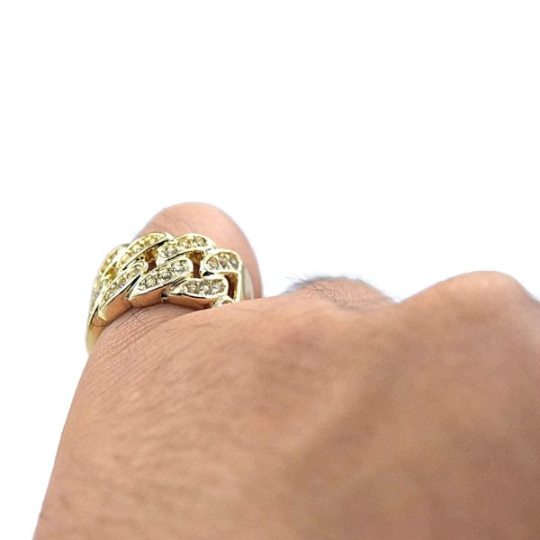 Mens Iced Cuban Link Gold Finish Hip Hop Ring 25MM Sale - Image 5