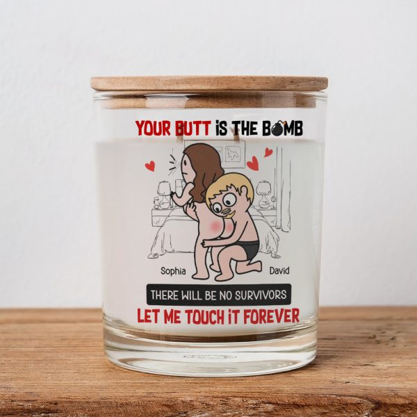 Personalized Gifts For Couple Scented Candle, Funny Couple Touching Butt Supply - Image 2