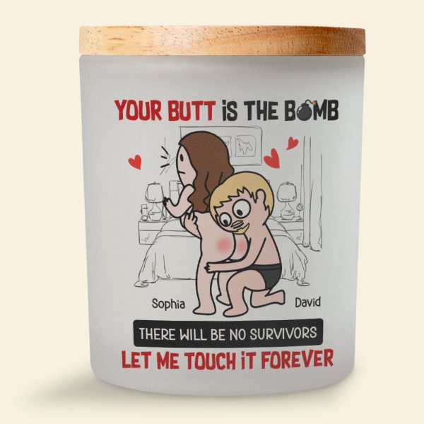 Personalized Gifts For Couple Scented Candle, Funny Couple Touching Butt Supply - Image 3