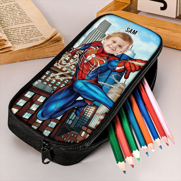 Custom Photo Gifts For Kid Pencil Case Upload Kid s Face & Hero 02XQMH150724 For Cheap - Image 3