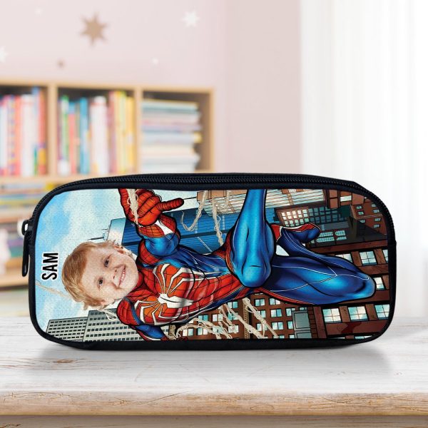 Custom Photo Gifts For Kid Pencil Case Upload Kid s Face & Hero 02XQMH150724 For Cheap