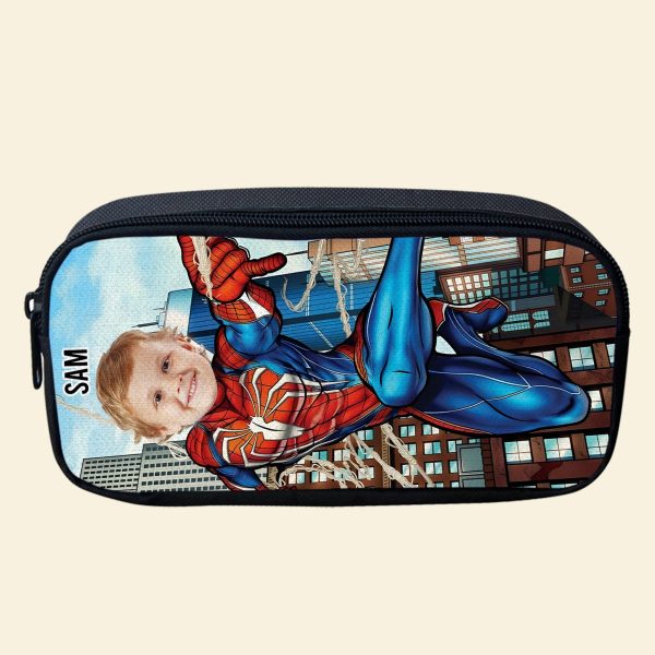 Custom Photo Gifts For Kid Pencil Case Upload Kid s Face & Hero 02XQMH150724 For Cheap - Image 4